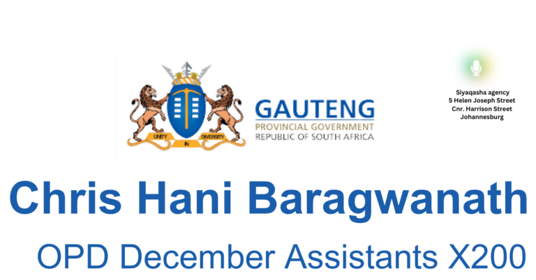 Baragwanath OPD April Vacancies 2026: How to Apply and Requirements