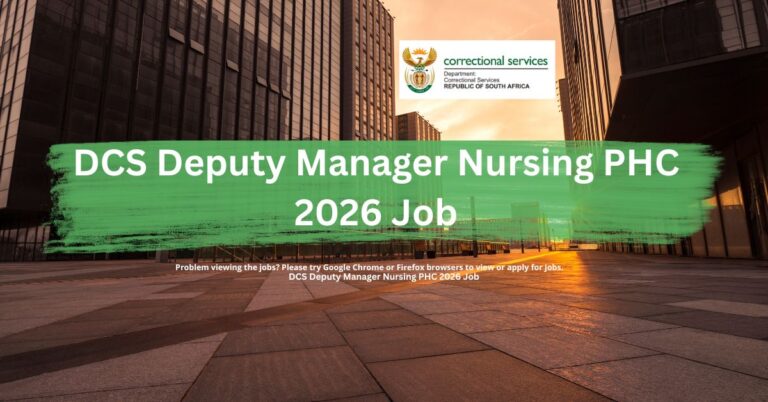 DCS Deputy Manager Nursing Primary Health Care 2026