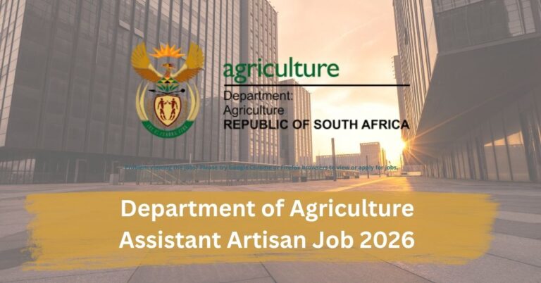 Department of Agriculture Assistant Artisan Job 2026