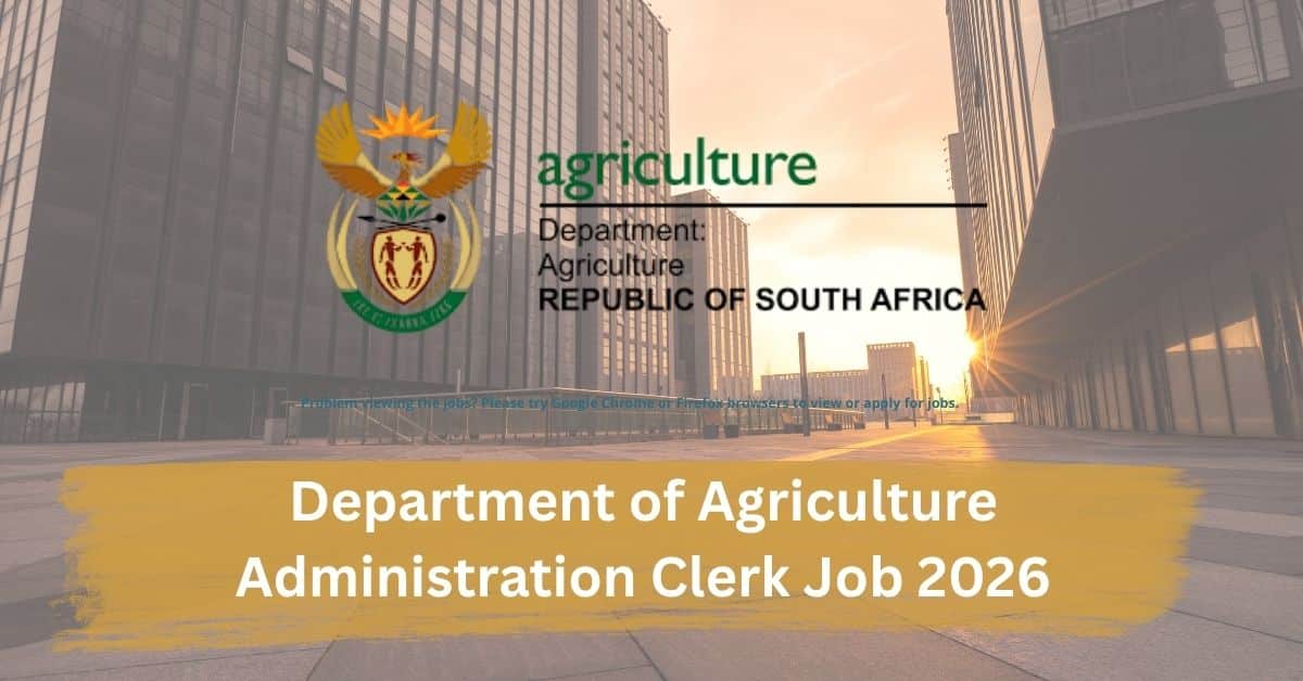 Department of Agriculture Administration Clerk job 2026 office duties