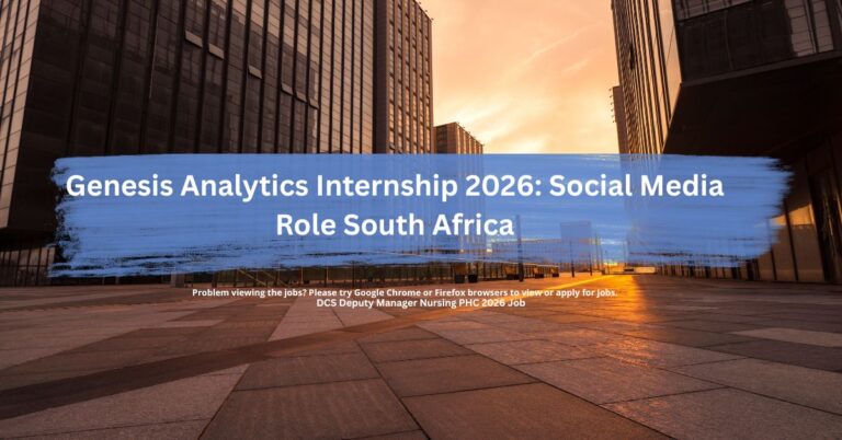 Genesis Analytics Internship 2026: Social Media Opportunity in South Africa