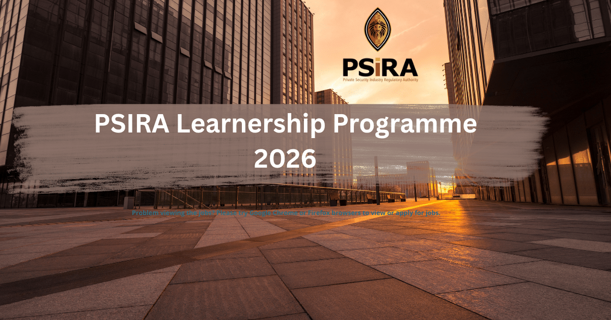 PSIRA Learnership 2026 security officer and control room training South Africa