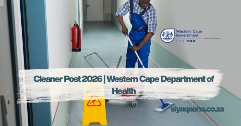 Cleaner (Sessions): Department of Health and Wellness Vacancy 2026