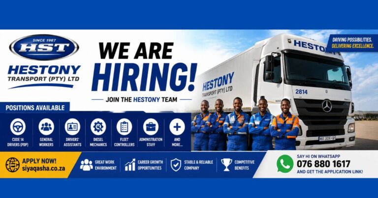 Urgent Hestony Transport Jobs 2026 Open
