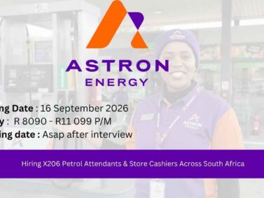 Astron Energy Is Hiring 206 Petrol Attendants & Store Cashiers Across South Africa