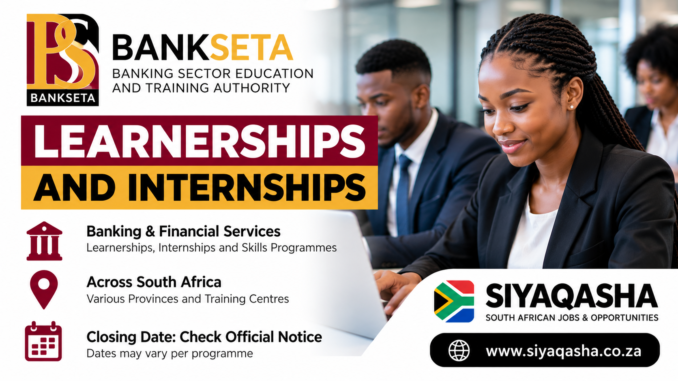 BANKSETA Learnerships And Internships