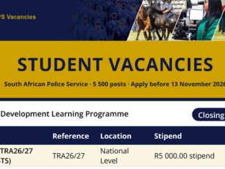 Saps Student Trainee 2026 27